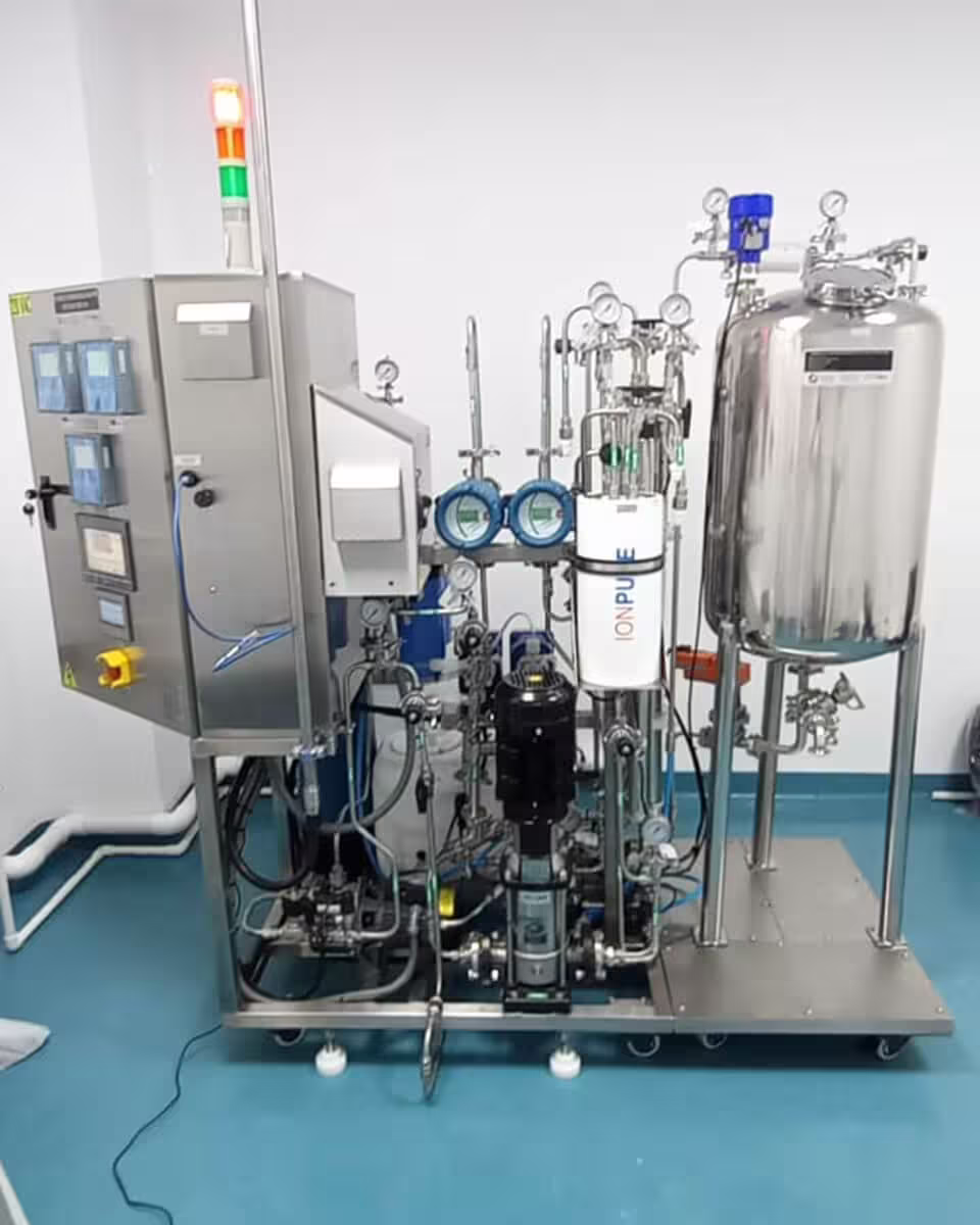 purificación de agua de uso farmacéutico isapure